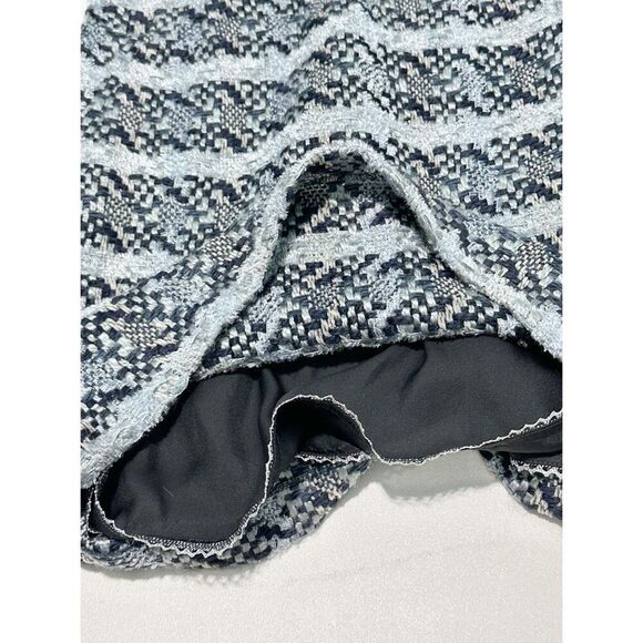 Moulinette Soeurs Women's Tweed Sleeveless Mini Dress Two-Tone Blue Black Size 2 - Picture 7 of 13
